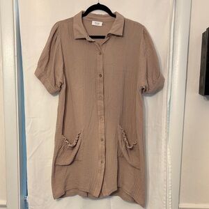 Bluivy Cream Button-Up Dress